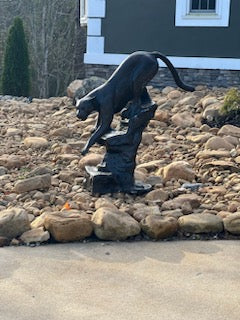 Cougar on a Rock Statue